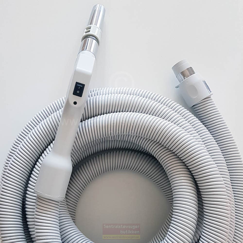 Plastiflex Slange /børstesett med start / stoppbryter på håndtaket. Original slange til sentralstøvsugere - Bilde 6