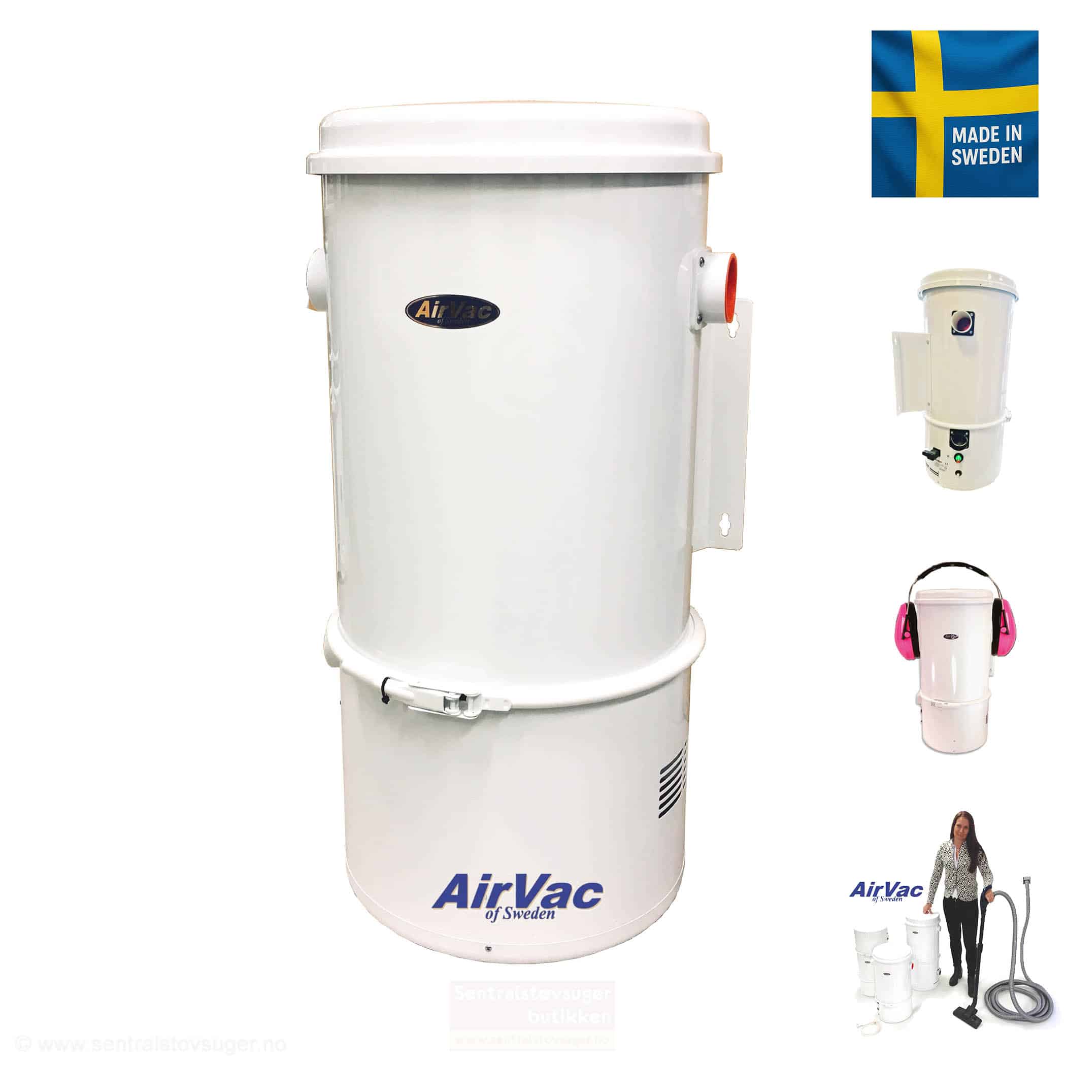 AirVac Flow 1500 Silent Sentralstøvsuger